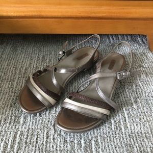 Ecco pewter bronze sandals size 37